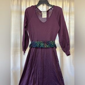Women's Vintage Joanie Char Purple Long Sleeve Hippie Dress